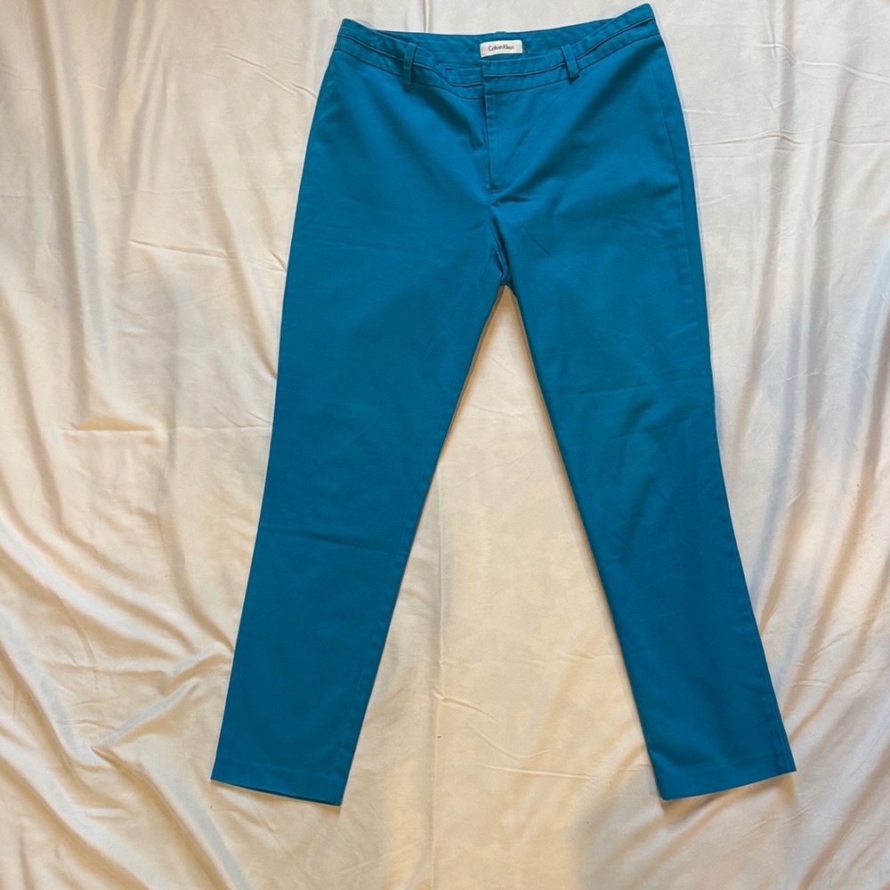 Calvin Klein Teal Straight-Leg Chinos